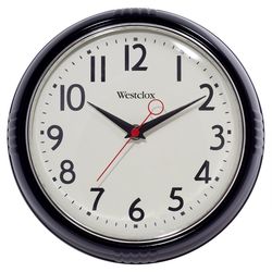 Westclox 9.75 in. L X 9 in. W Indoor Modern Analog Wall Clock Glass/Plastic Black