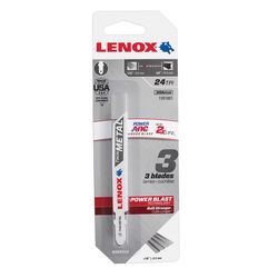 LENOX Power Arc 3-5/8 in. Bi-Metal T-Shank Jig Saw Blade 24 TPI 3 pc