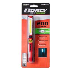 Dorcy 200 lm Black/Red Fluorescent Rechargeable Clip Light
