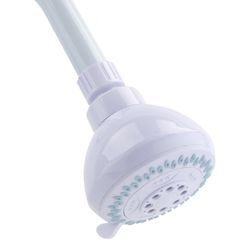 Oakbrook Collection White PVC 3 settings Wallmount Showerhead 1.8 gpm