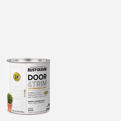 Rust-Oleum Stops Rust Satin White Water Base Door Paint Exterior and Interior 1 qt