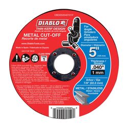 Diablo 5 in. D X 7/8 in. X 0.04 in. thick Aluminum Oxide Metal Cut-Off Disc 1 pk