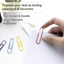 Bazic Products Vinyl-Coated Jumbo Assorted Color Paper Clips 100 pk