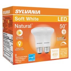 Sylvania Natural R20 E26 (Medium) LED Floodlight Bulb Soft White 45 Watt Equivalence 2 pk