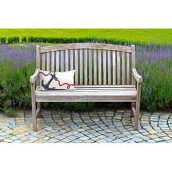 Liora Manne Visions I White Anchor Polyester Throw Pillow 12 in. H X 2 in. W X 20 in. L