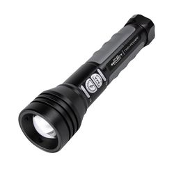Police Security Twin Power 1000 lm Black LED Rechargeable Flashlight AAA Battery