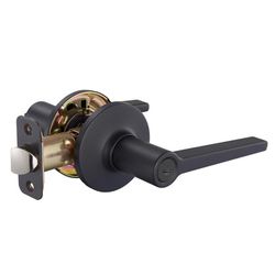 Ace Flat Lever Matte Black Privacy Lockset 1-3/4 in.
