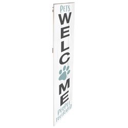 P Graham Dunn Multicolored Wood 47 in. H X 10.5 in. L X 0.75 in. W Pets Welcome People Tolerated Por