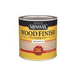 Minwax Wood Finish Semi-Transparent Simply White Oil-Based Penetrating Wood Stain 1/2 pt