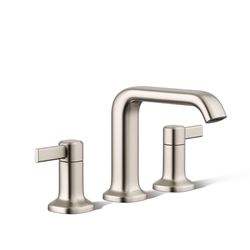 Sterling Agosti Vibrant Brushed Nickel Contemporary Widespread Bathroom Sink Faucet 8 in.