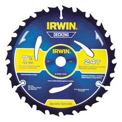 Irwin Marathon 7-1/4 in. D X 5/8 in. Carbide Circular Saw Blade 24 teeth 1 pk