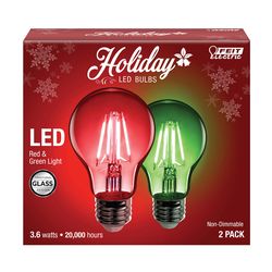 Feit A19 E26 (Medium) LED Bulb Multi-Colored 4.5 Watt Equivalence 2 pk