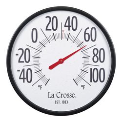 La Crosse Technology Dial Thermometer Glass/Plastic Black/White 22 in.