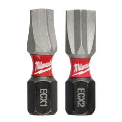 Milwaukee Shockwave ECX 1/4 in. X 1 in. L Impact Insert Bit Set Alloy Steel 2 pc