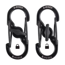 Nite Ize MicroLock Stainless Steel Black Locking S-Biner