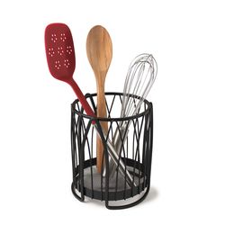 Spectrum Twist 7 in. H X 6 in. W X 6 in. D Black Utensil Holder