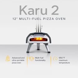 Ooni Karu 2 Charcoal/Wood Chunk Outdoor Pizza Oven Foundry Black