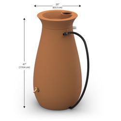 Algreen Cascata Terra Cotta 65 gal Rain Barrel Plastic