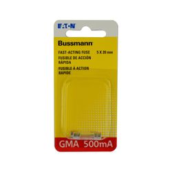 Bussmann 0.5 amps Fast Acting Glass Fuse 2 pk