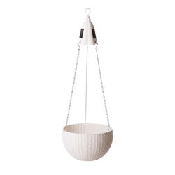 Glitzhome 30 in. H X 10.25 in. W X 10.25 in. D Plastic Hanging Planter White