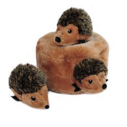 ZippyPaws Burrow For Dog Brown Plush Hedgehog Den Dog Toy 1 pk