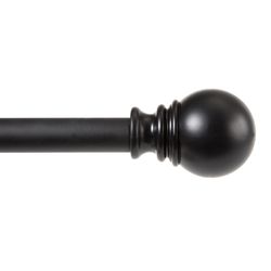 Kenney Matte Black Traditional/Transitional Curtain Rod 30 in. L X 84 in. L