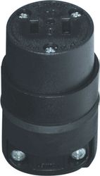 Leviton Commercial and Residential Rubber Non-Polarized Connector 1-15R 18-12 AWG 2 Pole 2 Wire