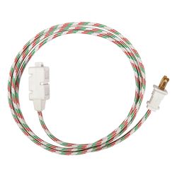 Fabcordz Indoor 6 ft. L Green/Red/White Extension Cord 16/2 SPT-2