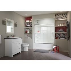 Sterling Ensemble 55 in. H X 60 in. W White Bathtub Wall Surround