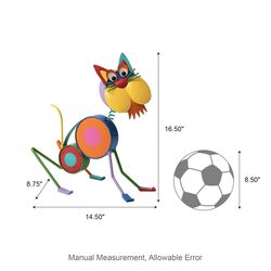 Glitzhome Multicolored Metal 17 in. H X 15 in. L X 9 in. W Novelty Cat Outdoor Decoration