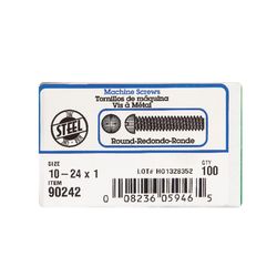 HILLMAN No. 10-24 Ga. X 1 in. L Combination Round Head Zinc-Plated Steel Machine Screws 100 pk
