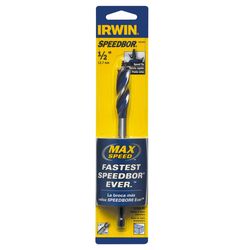 IRWIN Speedbor 1/2 in. X 6 in. L Carbon Steel Wood Boring Bit Quick-Change Hex Shank 1 pc