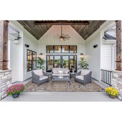 Linon Home Decor Lenox 7 ft. W X 9 ft. L Blue/Beige Medallion Polyester Accent Rug