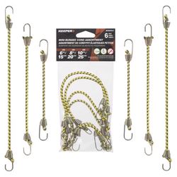 Keeper Assorted Bungee Cord Set assorted in. L X 0.16 in. 1 pk