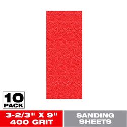 Diablo 9 in. L X 3-2/3 in. W 400 Grit Aluminum Oxide Sanding Sheet 10 pk