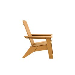 Breeo Natural Teak Poly Lumber Frame Adirondack Chair