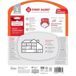 First Alert Voice Alert Hard-Wired Photoelectric Smoke Detector 1 pk
