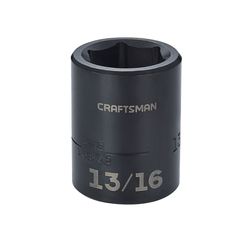 CRAFTSMAN 13/16 in. X 1/2 in. drive SAE 6 Point Shallow Impact Socket 1 pc