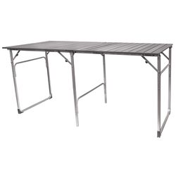 GCI Outdoor Slim-Fold Table XL Black Rectangular Aluminum Folding Patio Table