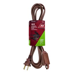 Ace Indoor 15 ft. L Brown Extension Cord 16/2 SPT-2