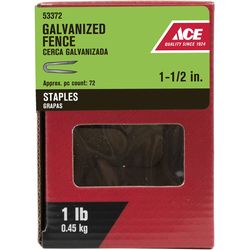 Ace 0.25 in. W X 1-1/2 in. L Galvanized Steel Fence Staples 1 lb