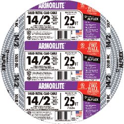 Southwire 25 ft. 14/2 Solid Aluminum Armored MC Cable
