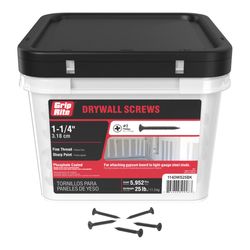 Grip-Rite No. 6 wire X 1-1/4 in. L Phillips Fine Drywall Screws 25 lb 6450 pk