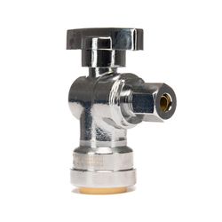QuickFitting 1/4 in. Push-Fit in. Chrome Plated Angle Stop Valve