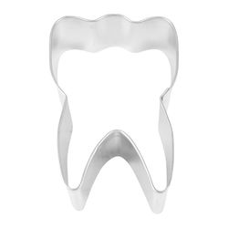 R&M International Corp 2 in. W X 3 in. L Tooth Cookie Cutter Silver 1 pc