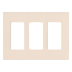 Lutron Claro Gloss Light Almond 3 gang Plastic Decorator Wall Plate 1 pk