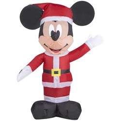 Disney Airdorable Airblown Red Mickey Mouse Santa Indoor Christmas Decor 20.86 in.