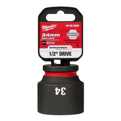 Milwaukee Shockwave 34 mm X 1/2 in. drive Metric/SAE 6 Point Standard Impact Socket 1 pc