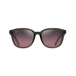 Maui Jim Kuikahi Asian Fit Sunglasses Men's Shiny Translucent Green Frame Maui Rose Lens Polarized