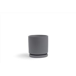 Momma Pots Gemstone Cylinder 4.5 in. W Porcelain Planter Granite